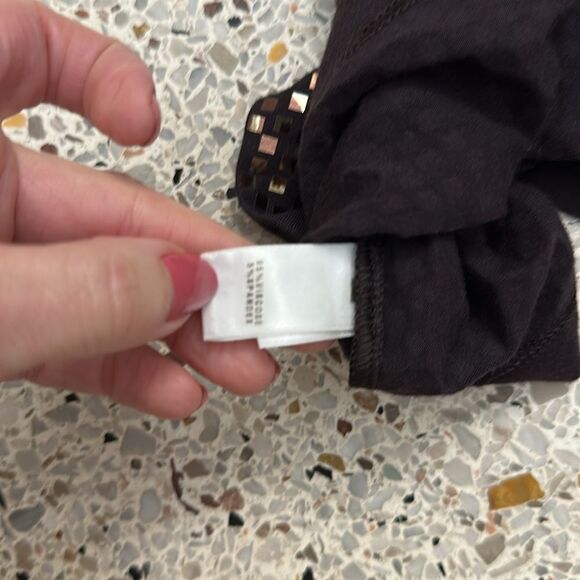 St John brown gold shiny sequin 3/4 sleeve neck blouse top small s - Picture 6 of 8